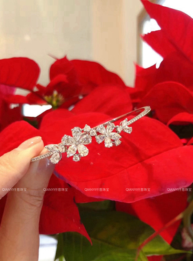 QIANYI仟意【白富美繁花系列】锆石闪耀精致千金大小姐隐藏款手镯