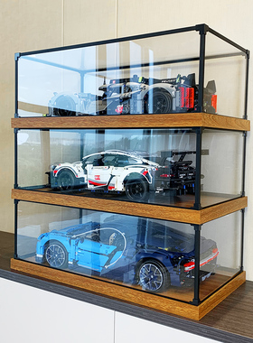 定制高透明手办积木篮足球收纳高底座展示盒防尘罩亚克力模型盒子