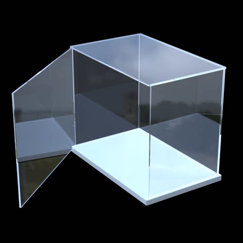 收纳盒适用高达拼装玩具亚克力展示架透明防尘放公仔可开门展示盒