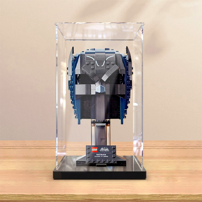 亚克力展示盒适用乐高76238 蝙蝠侠面罩模型玩具拼装透明防尘盒