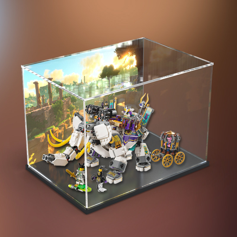 亚克力防尘罩适用乐高80043 六齿白象玩具透明拼装盒罩模型展示盒