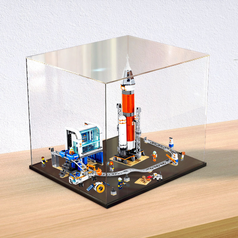 适用乐高60228亚克力展示盒深空火箭发射控制中心模型透明防尘罩