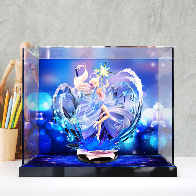 华湘亚克力展示盒适用re0从零开始艾米莉亚水晶礼服手办防尘盒