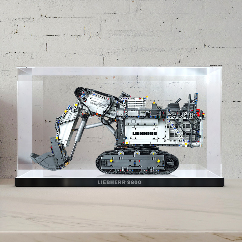 lego42100亚克力展示盒 利勃海尔r9800挖掘机手办收纳防尘罩盲盒