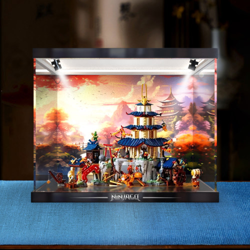 亚克力展示盒适用LEGO乐高幻影忍者系列71814擂台赛神庙城防尘罩