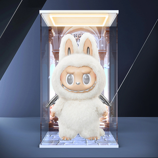 防尘罩适用泡泡玛特 阴晴天使 LABUBU搪胶公仔回型灯亚克力展示盒