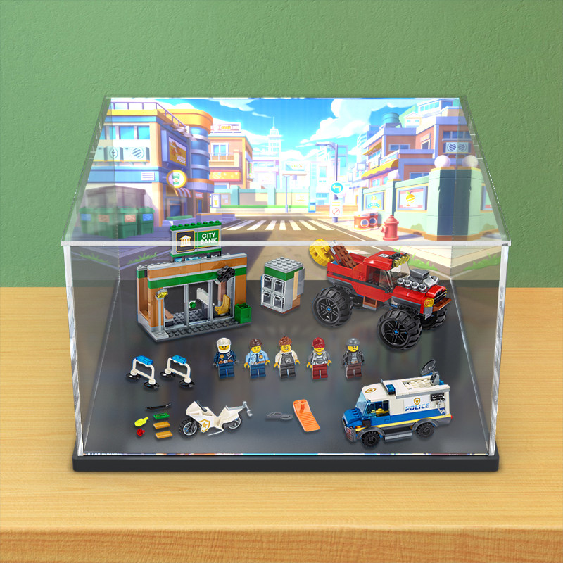亚克力展示盒适用乐高60245 巨轮越野车大劫案积木模型透明防尘盒