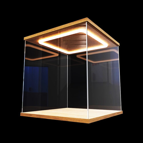 带灯高透明亚克力模型展示盒子手办高达积木模型雕像回型灯防尘罩