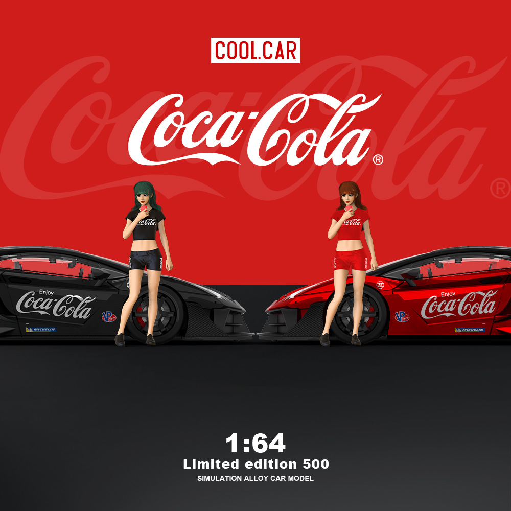 -CoolCar1:64兰博GTEVO黑色红色可口可乐仿真合金车模