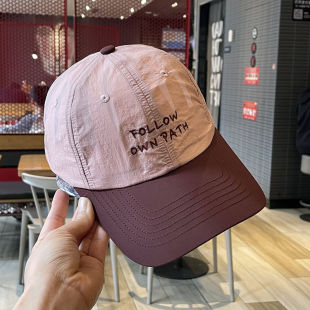 撞色百搭潮帽 情侣户外速干轻薄棒球帽女拼色防晒鸭舌帽男显白夏季