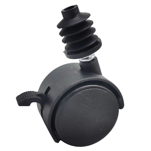 圆管用万向轮厨房置物架脚轮有刹车轮婴儿铁床轱辘轴承包胶轮