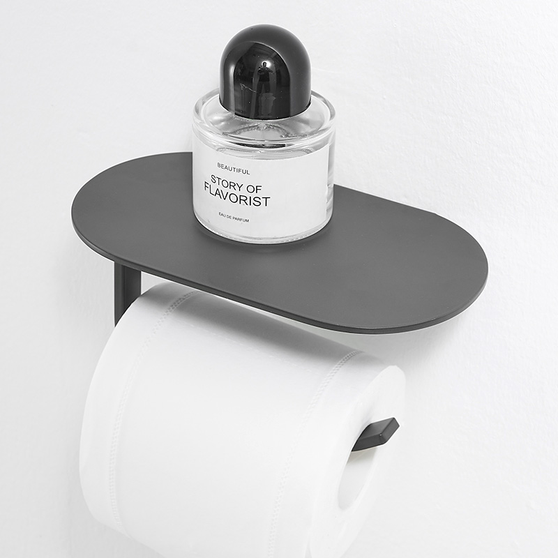 枪灰色卫生间厕纸架加厚免打孔