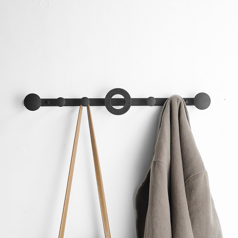 高端创意衣帽架壁挂客厅挂衣钩玄关门后排钩黑色浴室毛巾浴巾挂钩