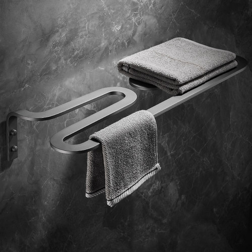 太空铝毛巾置物架卫生间浴室枪灰