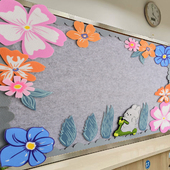 莫兰迪兔子不织布森系小清新花朵树叶边框组合幼儿园评比组合墙贴