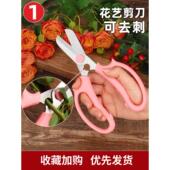 花艺剪刀鲜花修剪花卉花剪园艺不锈钢修花插花花店专用打刺修枝剪