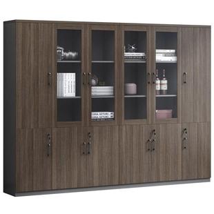 办公室书柜档案柜木质组合多层文件柜带锁储物高柜资料柜简约现代