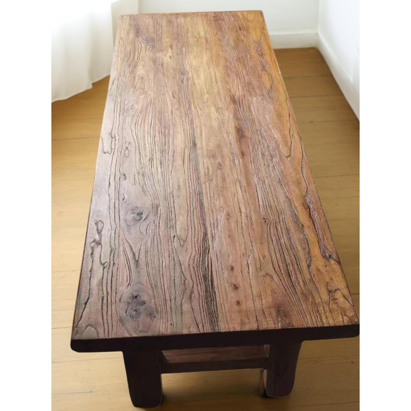 老榆树茶几榻榻米茶几实木茶几小公寓日本矮桌客厅家庭侘侘风格茶