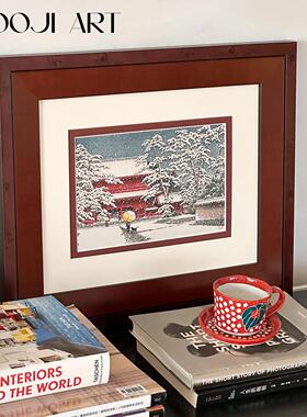 木吉增上之雪现代复古艺术客厅装饰画高级感卧室床头挂画玄关壁画