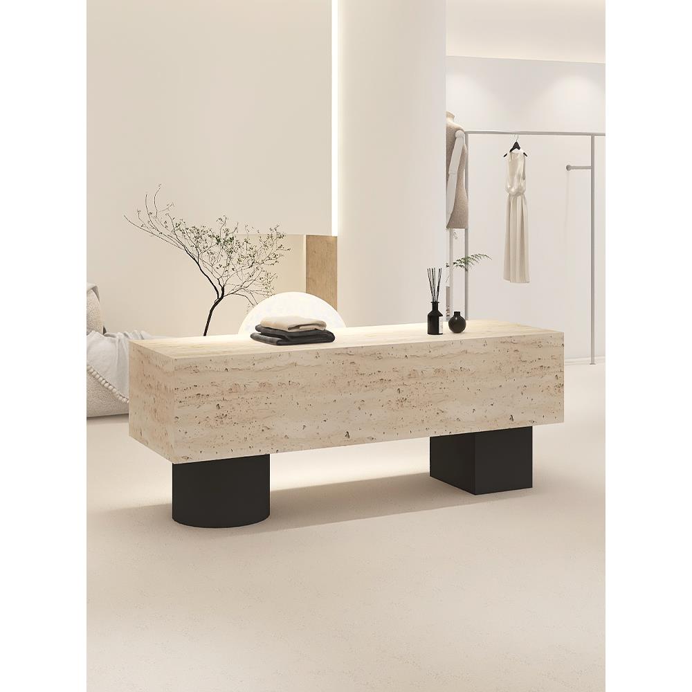 中岛展示台女装店鞋包店洞石流水台饰品中间摆放陈列服装店中岛桌 - 封面