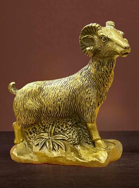 铜十二生肖羊纯铜羊摆件招财风水工艺礼品摆饰家俱客厅装修品桌面