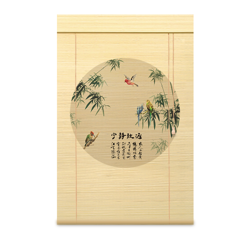 花鸟软隔断玄关茶室日式屏风帘