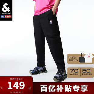 杰克瓊斯春新NBA聯(lián)名籃網(wǎng)隊(duì)寬松貼布刺繡長(zhǎng)褲 子男褲 男裝 休閑褲