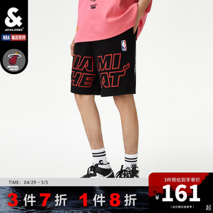休闲运动短裤 杰克琼斯奥特莱斯款 NBA联名热火队宽松字母个性 时尚