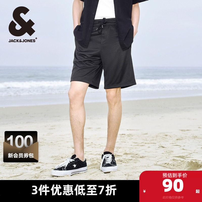 杰克琼斯奥特莱斯夏季新款通勤百搭直筒休闲裤子男士短裤男款男装