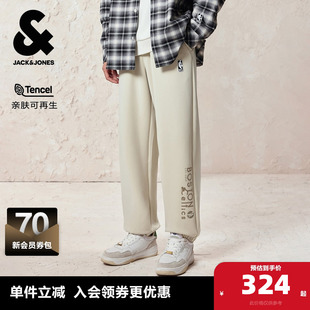 口袋贴布字母胶印长裤 杰克琼斯男装 NBA联名2025年新款 卫裤 子 秋季