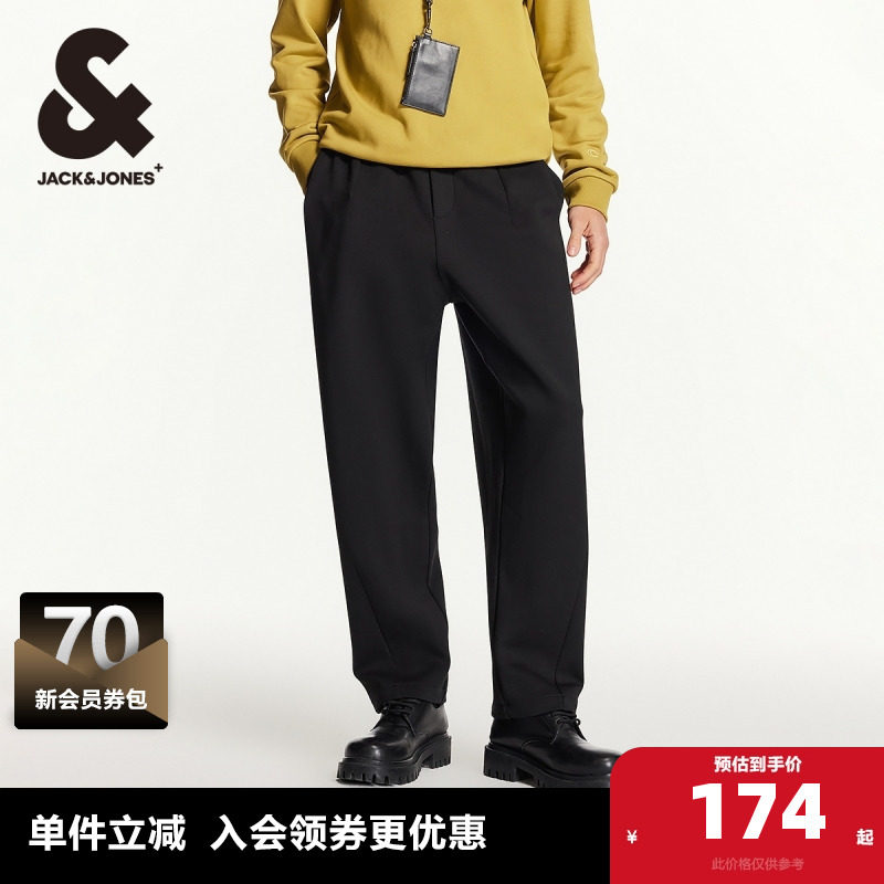 杰克琼斯outlets春季新款休闲宽松抽绳贴布男裤子长裤休闲裤男