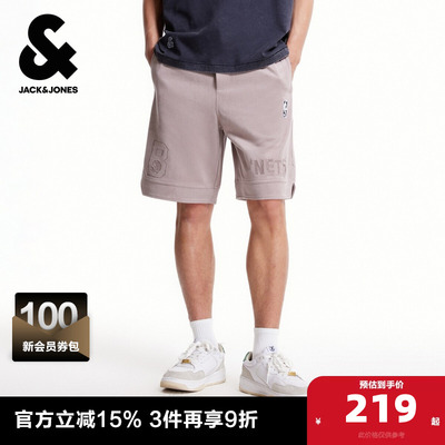 杰克琼斯奥特莱斯NBA联名男装夏季短裤潮酷出街字母刺绣裤子男