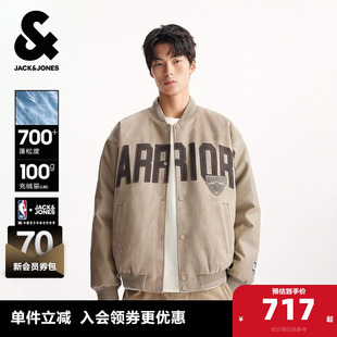 羽绒服宽松麂皮绒潮外套 新款 杰克琼斯奥特莱斯NBA联名男装 士秋季
