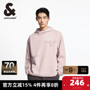 杰克琼斯NBA联名布鲁克林篮网队时尚潮流舒适百搭连帽卫衣男装
