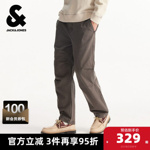 略宽松版型 纽扣抽绳双腰头 双侧插袋