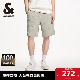 男装 杰克琼斯NBA联名夏季 男裤 球队贴布松紧抽绳日常宽松短裤 新款