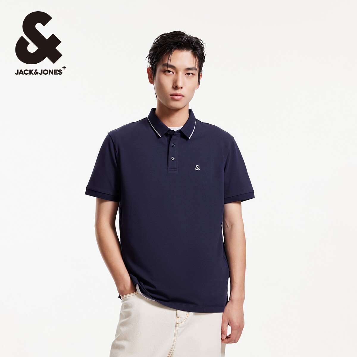 【POLO清仓1】杰克琼斯夏季男士POLO衫男款冰丝短袖翻领t恤男装