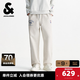 杰克琼斯NBA联名款男装秋季新款尼克斯队松紧裤子宽松运动卫裤