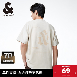 打底衫 2025新款 男士 杰克琼斯男装 印花短袖 t恤男款 夏季 男衣服 短袖