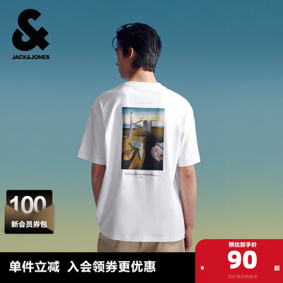 杰克琼斯DALI联名款男装夏季新款全棉宽松休闲男士短袖T恤男款男