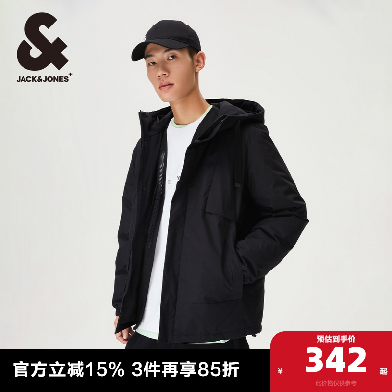 杰克琼斯棉服外套纯色连帽