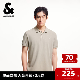 时尚 polo衫 衬衫 型翻领刺绣图案 百搭常规版 夏季 杰克琼斯男装 短袖
