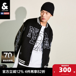 夹克合辑杰克琼斯秋明线短款 毛呢大衣棒球领飞行员夹克外套士男装