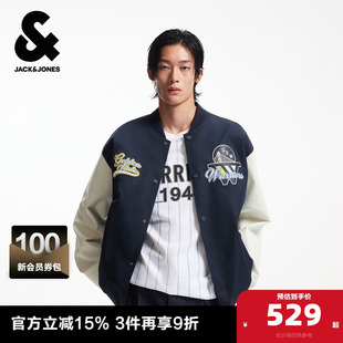 经典 飞行员外套 棒球领夹克2025年新款 杰克琼斯男生NBA联名春秋季
