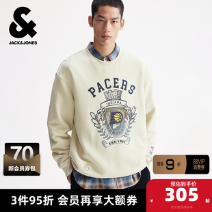 杰克琼斯秋冬季男装卫衣上衣NBA联名印第安纳步行者队宽松潮流