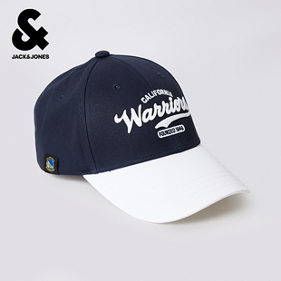杰克琼斯男士 勇士队 帽子可调节透气孔字母图案百搭 NBA联名款