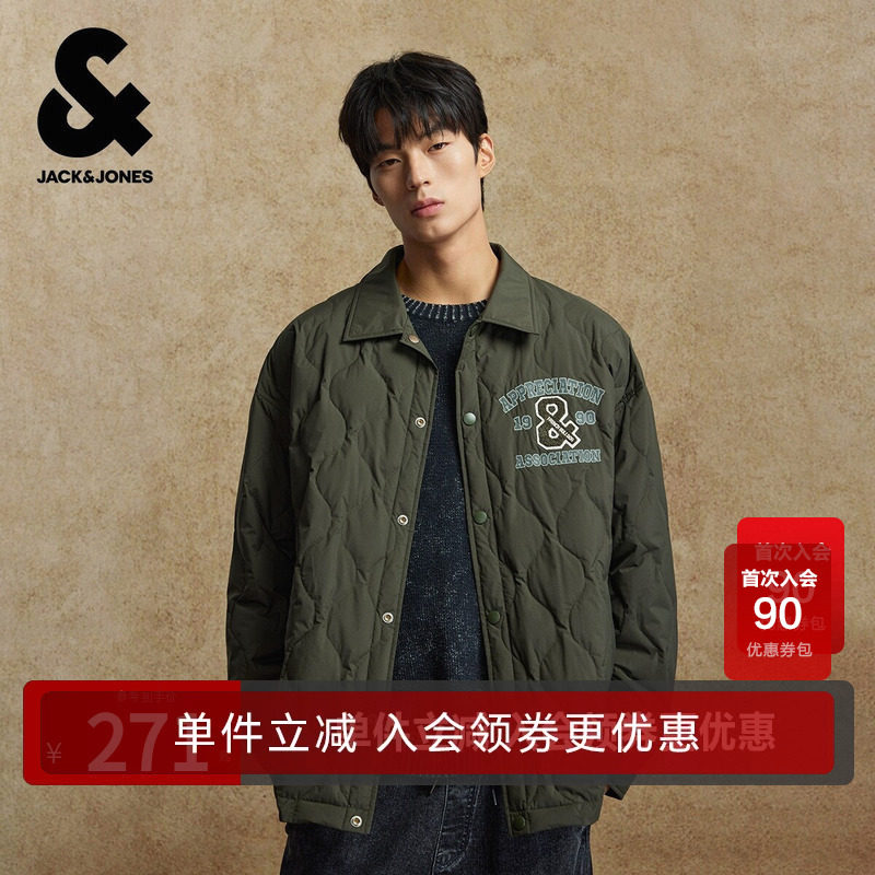 【羽绒合集】杰克琼斯奥特莱斯男生冬季新款羽绒服翻领美式上衣