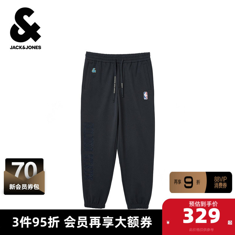 杰克琼斯NBA联名款男装勇士队秋季新款休闲松紧直筒束脚运动卫裤,男装,卫裤,淘宝优惠券,粉丝福利购,淘宝优惠卷