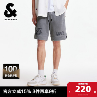 运动百搭裤 杰克琼斯NBA联名夏季 湖人队字母刺绣潮时尚 短裤 子 男装