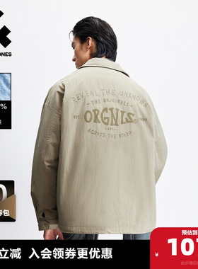 杰克琼斯男装冬季新款时尚字母胶印休闲复古宽松翻领羽绒服外套